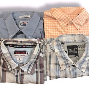 Lot of 4x Mens Business Casual Button Down Collard Shirts by- Lost, IZOD, ECKO